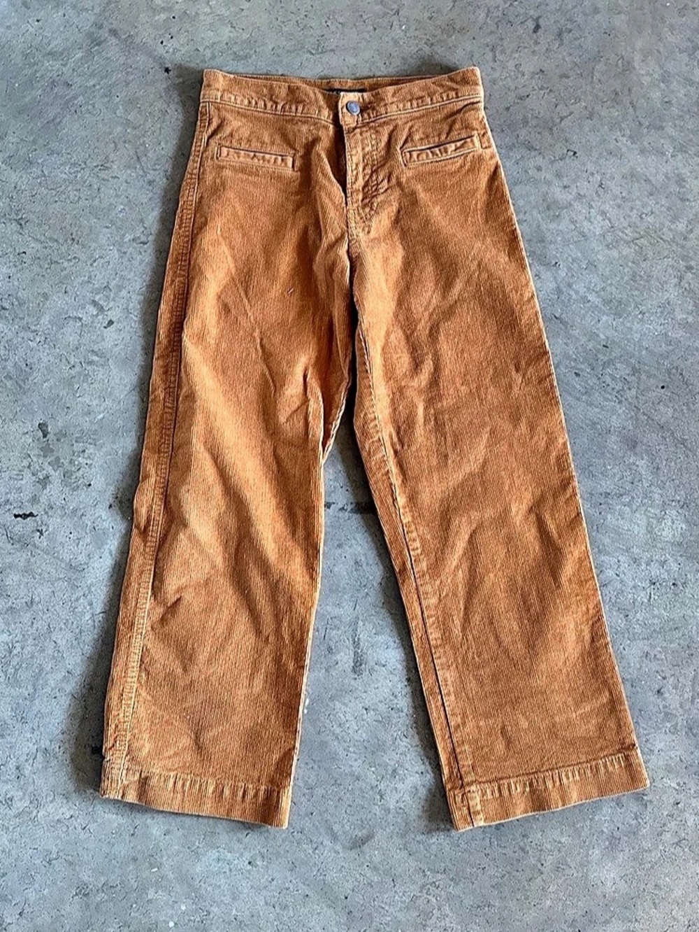 Lucky Brand Corduroy Straight Leg Pants in Mustard Yellow/ Light Brown Size 0/25
